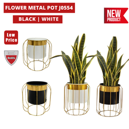 FLOWER METAL POT J0554