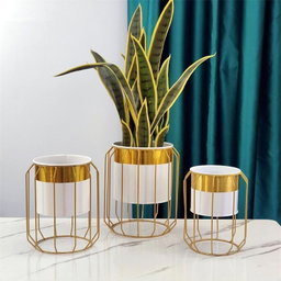 FLOWER METAL POT J0554