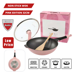 NON STICK WOK PINK EDITION 32CM