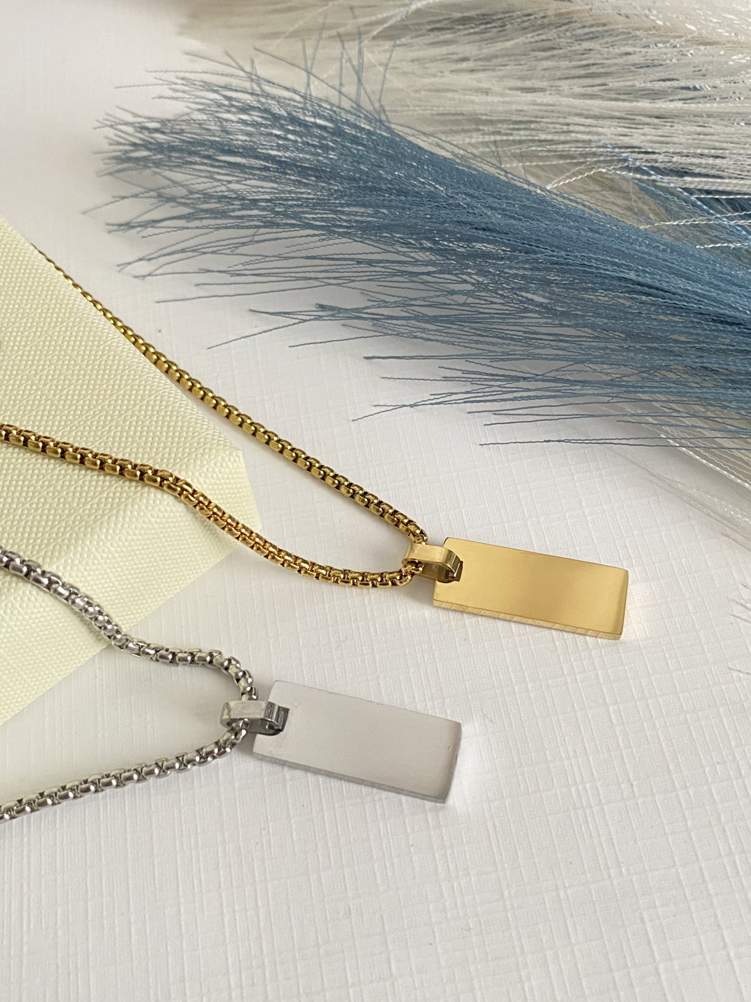Men Sq Necklace (With or Without engraving)