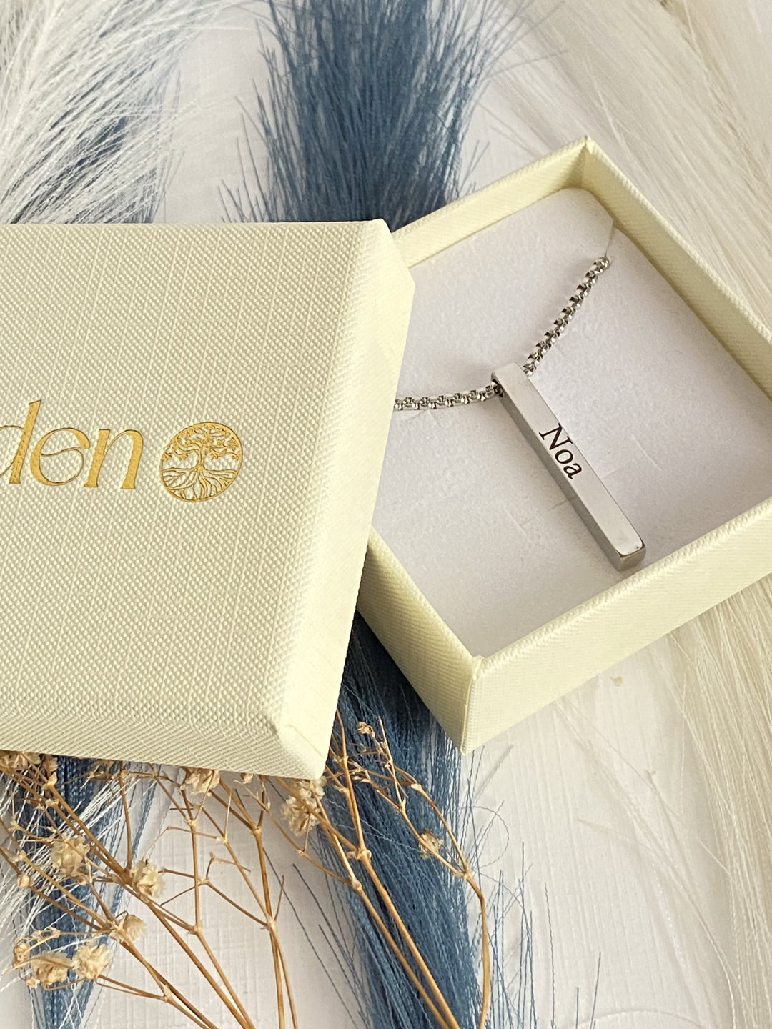 Men Rectangular Necklace (Without engraving)