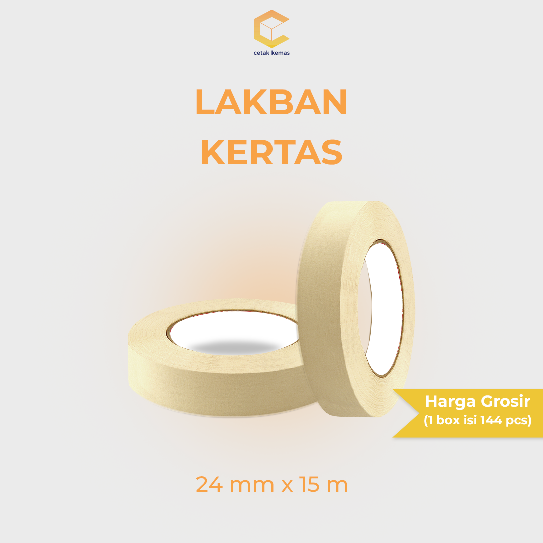 Lakban Kertas - 24mm x 15 meter (per Box isi 144 pcs)