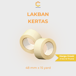 Lakban Kertas - 48mm x 15 Yard (per Box isi 144 pcs)