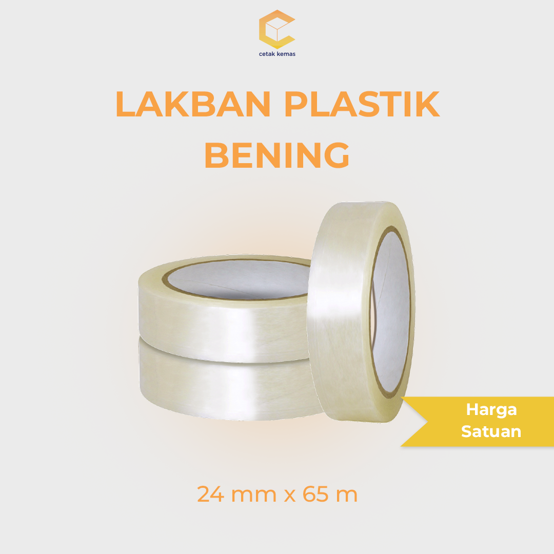 Lakban Plastik Bening - 24mm x 65 meter (satuan)