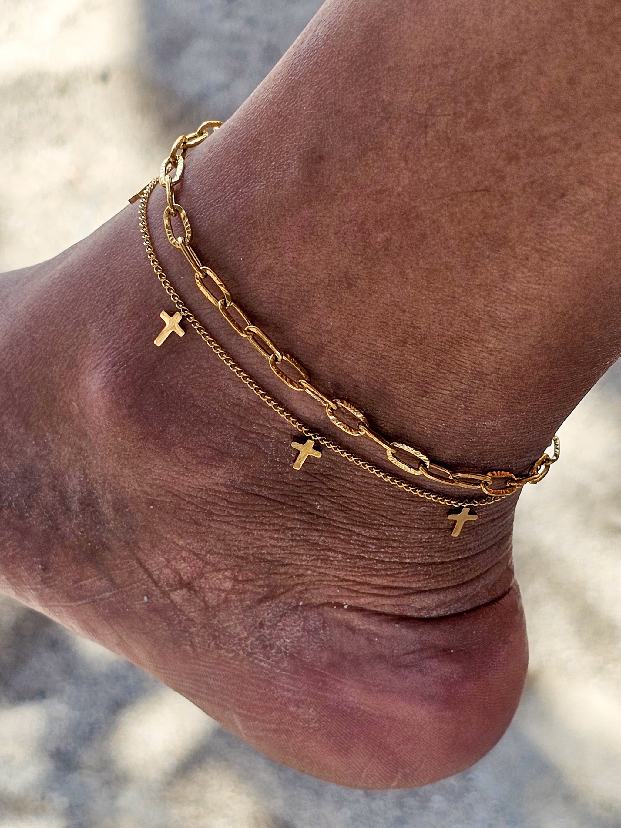  Lysa Cross Layered Anklet _0