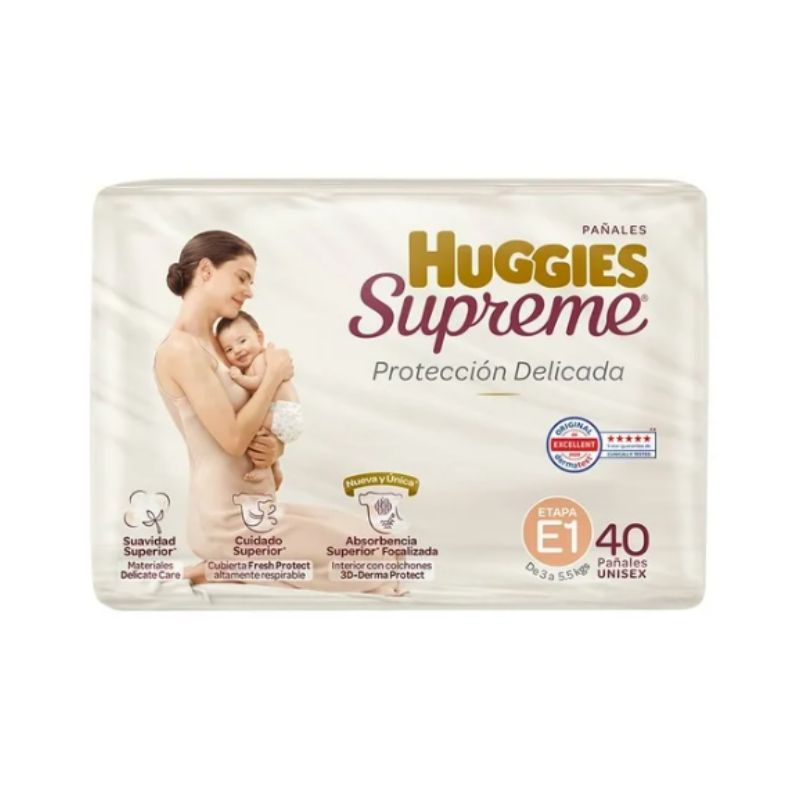 Pañales Huggies Supreme Etapa 1 Unisex _0