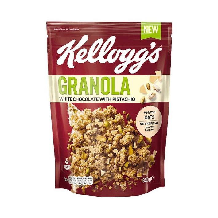 KELLOGS GRANOLA WHITE CHOC & PISTCH 320G