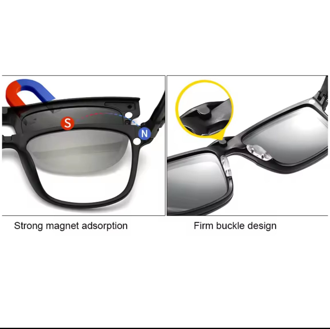 Polarized Sunglasses Men & Women - 5 in 1 magnetic clip - Magnetic hook to Hang on Neck_8
