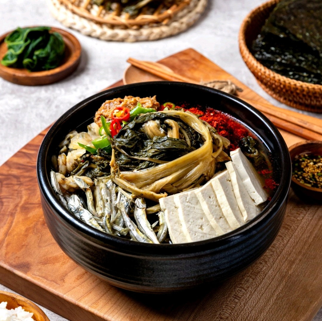 ๊น ์ธ๋จน๋ ์๋๊ธฐ ๋์ฅ์ฐ๊ฒ ๋ฐํคํธ Soybean Paste Stew with Dried Radish Leaves Kit