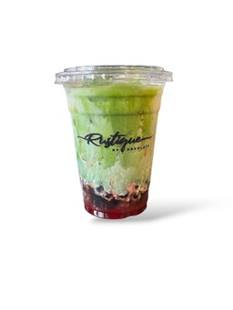 Matcha/Hojicha Strawberry Boba 