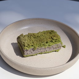 Black Sesame Cheesecake with Matcha Crumble