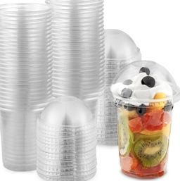 MEDIUM PET CUP W/ DOME LID 100PCS