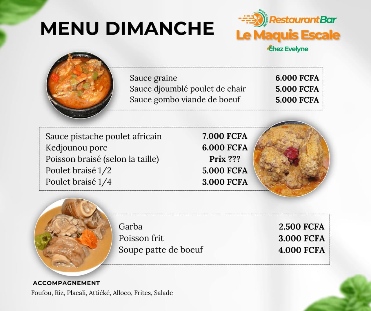 Menu de la semaine _6