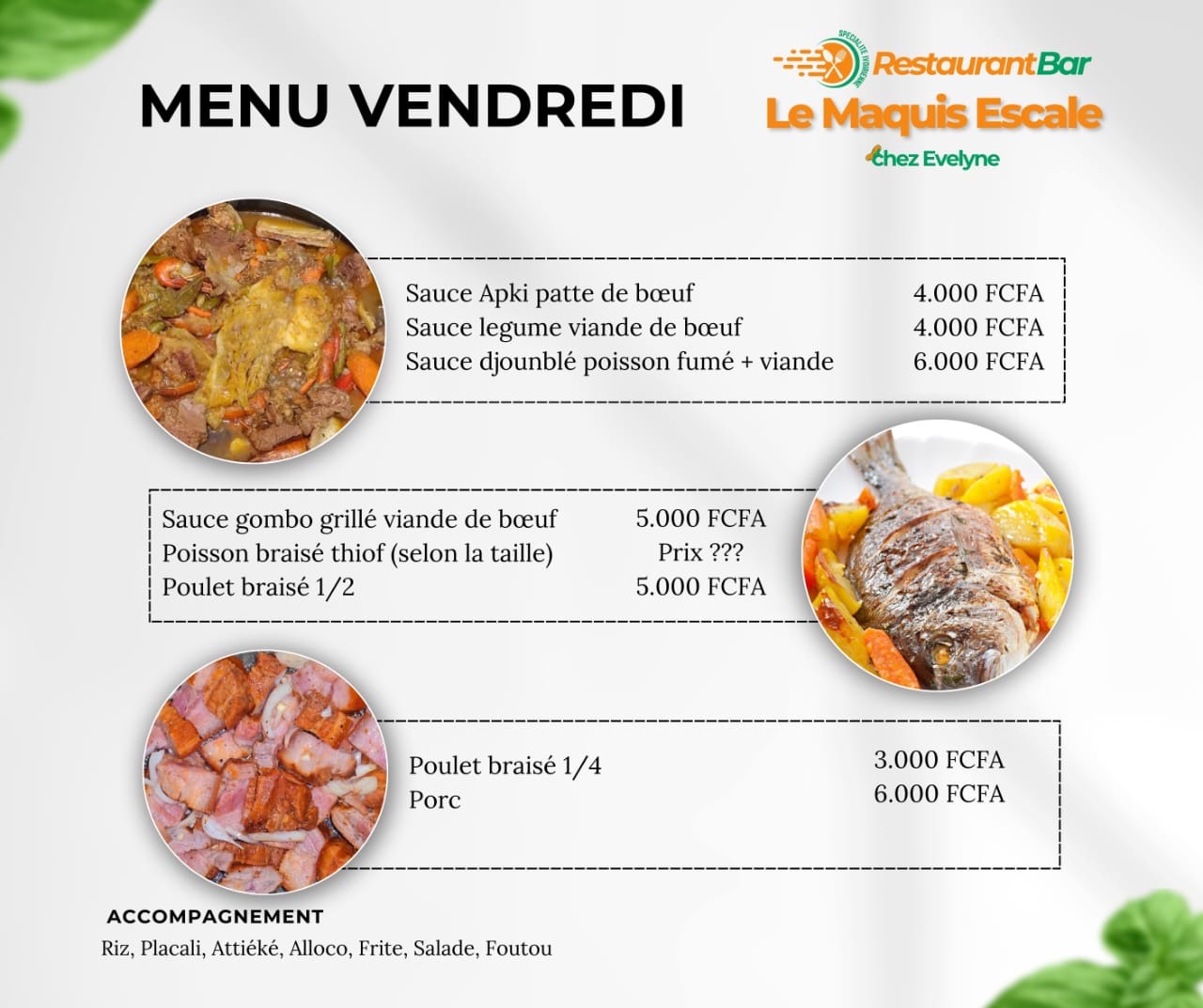 Menu de la semaine _4
