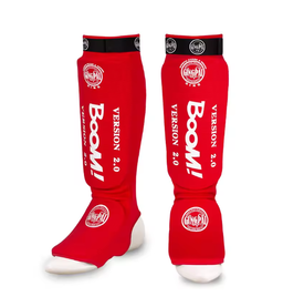 Shin Guard Gingpai (Blue/Red)  Boxing / MMA /Muay Thai / Martial Arts ankle protector foot protection TKD kickboxing pad Muay thai Training Leg support protectors
