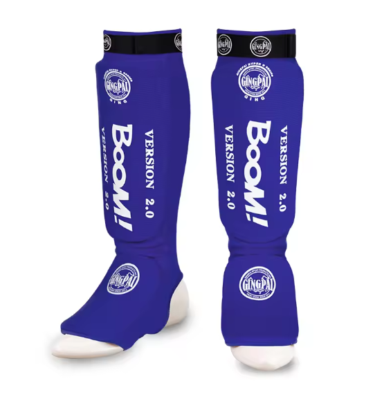 Shin Guard Gingpai (Blue/Red)  Boxing / MMA /Muay Thai / Martial Arts ankle protector foot protection TKD kickboxing pad Muay thai Training Leg support protectors_3