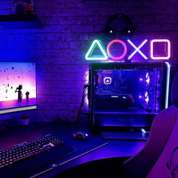 Led de Néon Botão de Playstation