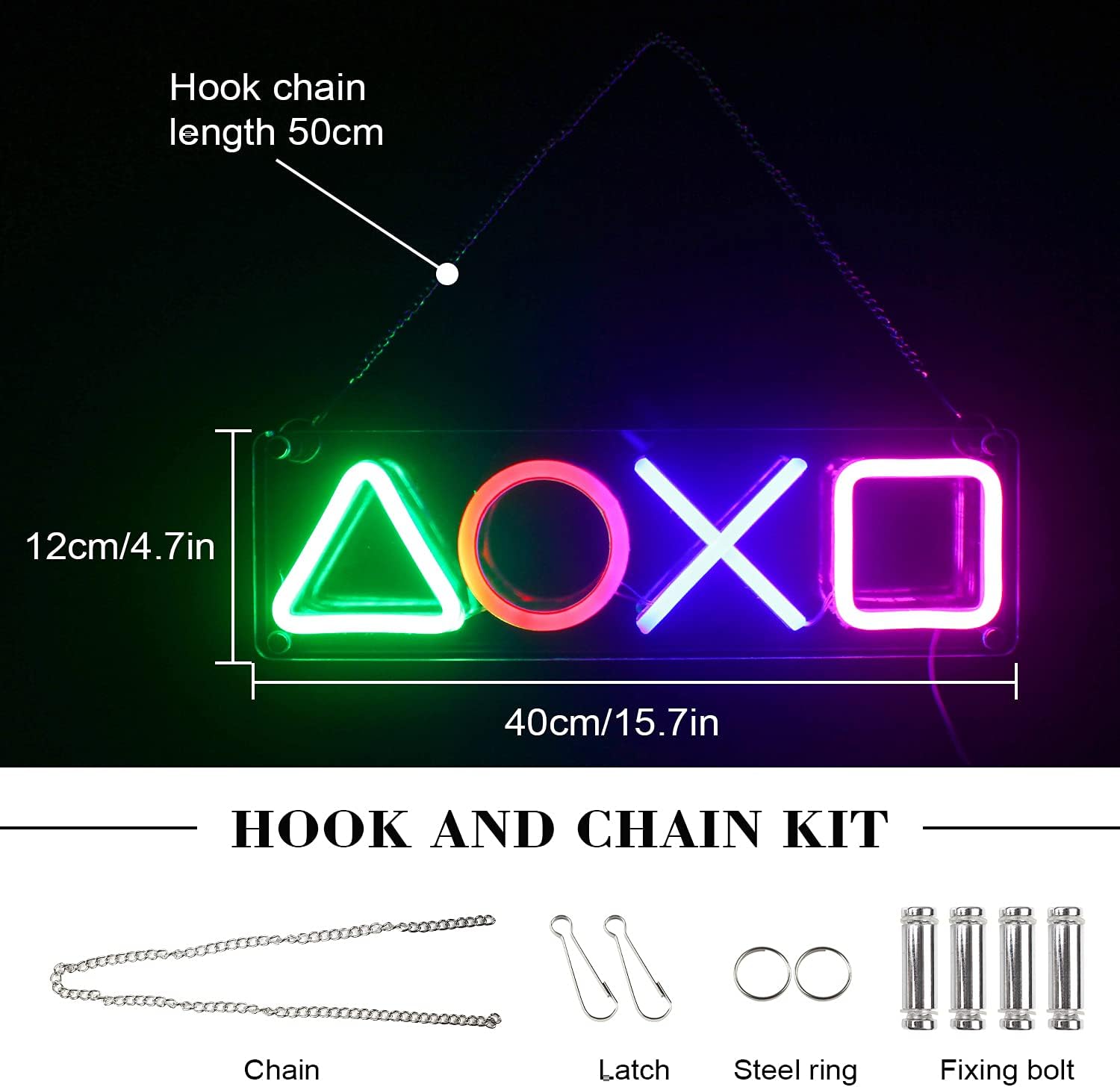 Led de Néon Botão de Playstation_3