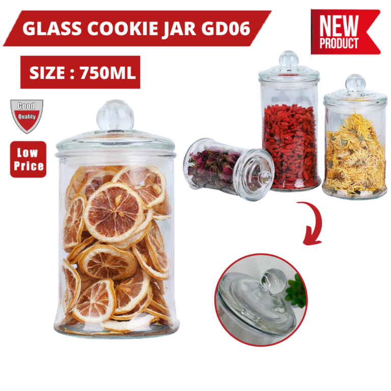 GLASS COOKIE JAR GD06 750ML