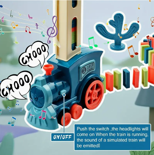 Electric Domino laying Train Toy Set. 60 Pcs_5