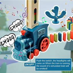 Electric Domino laying Train Toy Set. 60 Pcs