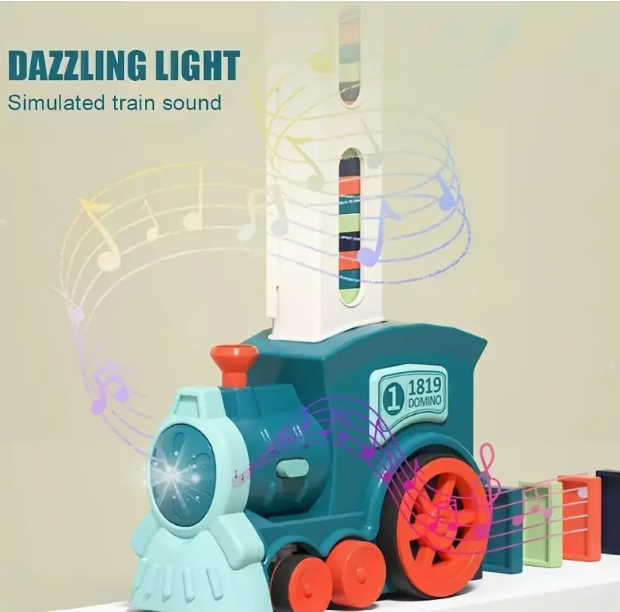 Electric Domino laying Train Toy Set. 60 Pcs_9