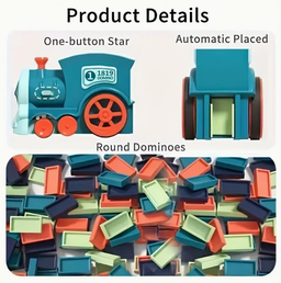Electric Domino laying Train Toy Set. 60 Pcs