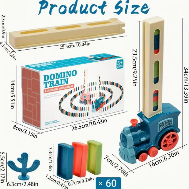Electric Domino laying Train Toy Set. 60 Pcs_7