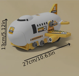 1 Set Kids Transforming Toy Airplane Track Set - 2-in-1 Educational & Fun Plastic Toy with Mixed Colors for Children