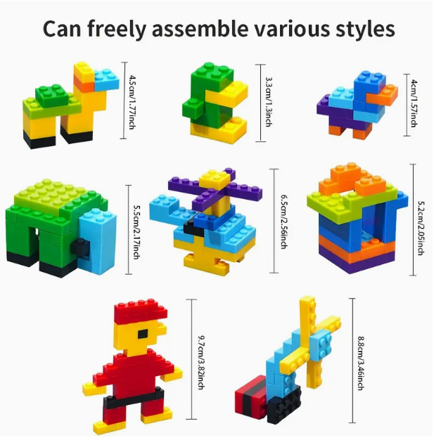 1200 pcs Children's Educational Small Grain Building Blocks, Puzzle Toys, Plug-in Building Blocks,_7