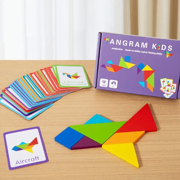 Large Particle Creative Tangram Puzzle Fun Geometry Shape Puzzle Board Toy Gift_5