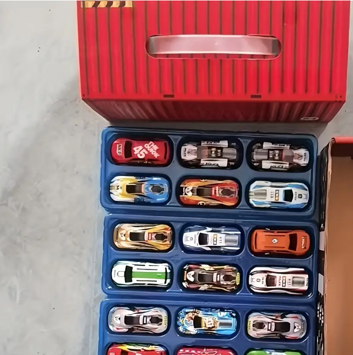 24 pcs retro-style tin pull-back toy cars, Packaged in a container gift box._2
