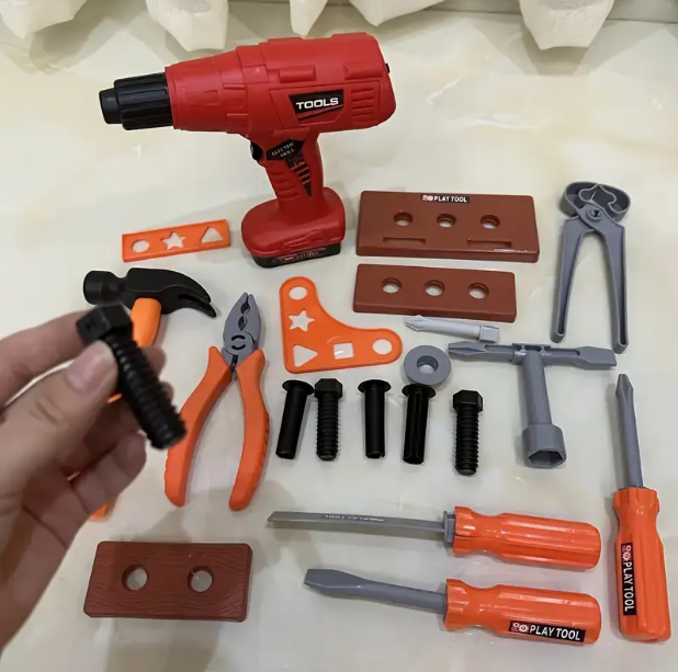 Tool Kit Toy Set, Simulating Repair with an Electric Drill,_5