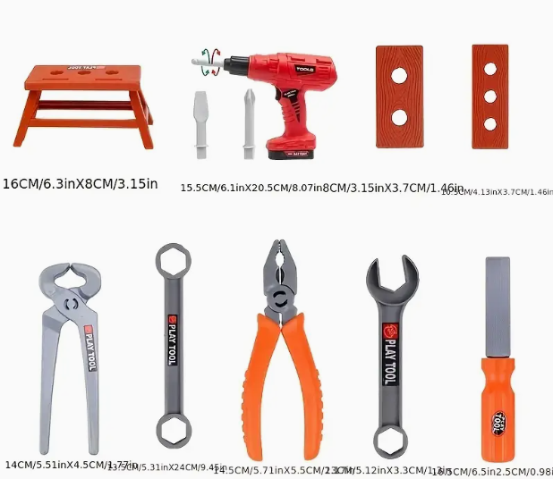 Tool Kit Toy Set, Simulating Repair with an Electric Drill,_2
