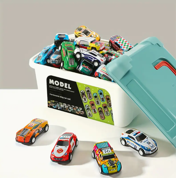 20 pcs Power Pull Back toy Cars with storage box._1