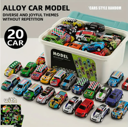 20 pcs Power Pull Back toy Cars with storage box.