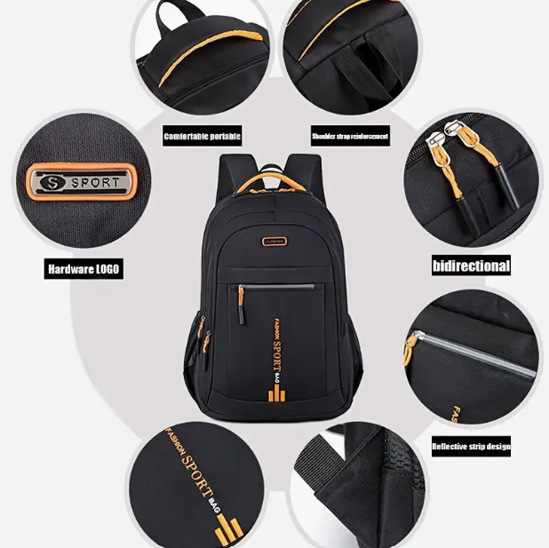 High-Capacity Nylon Sports / School Backpack._2