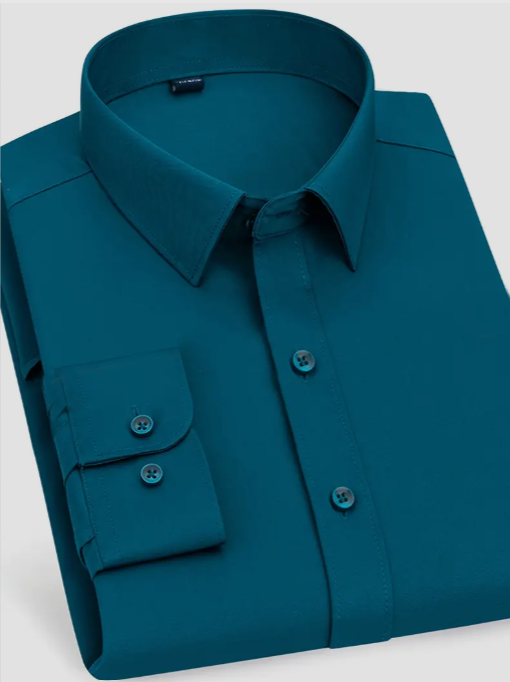 Mens solid colour long sleeve office shirt
