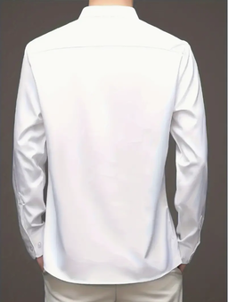 Mens solid colour long sleeve office shirt