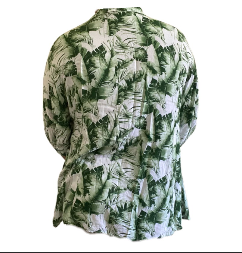Tropical Leaf Button up Blouse _1