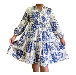 Blue Floral Bohemian Dress