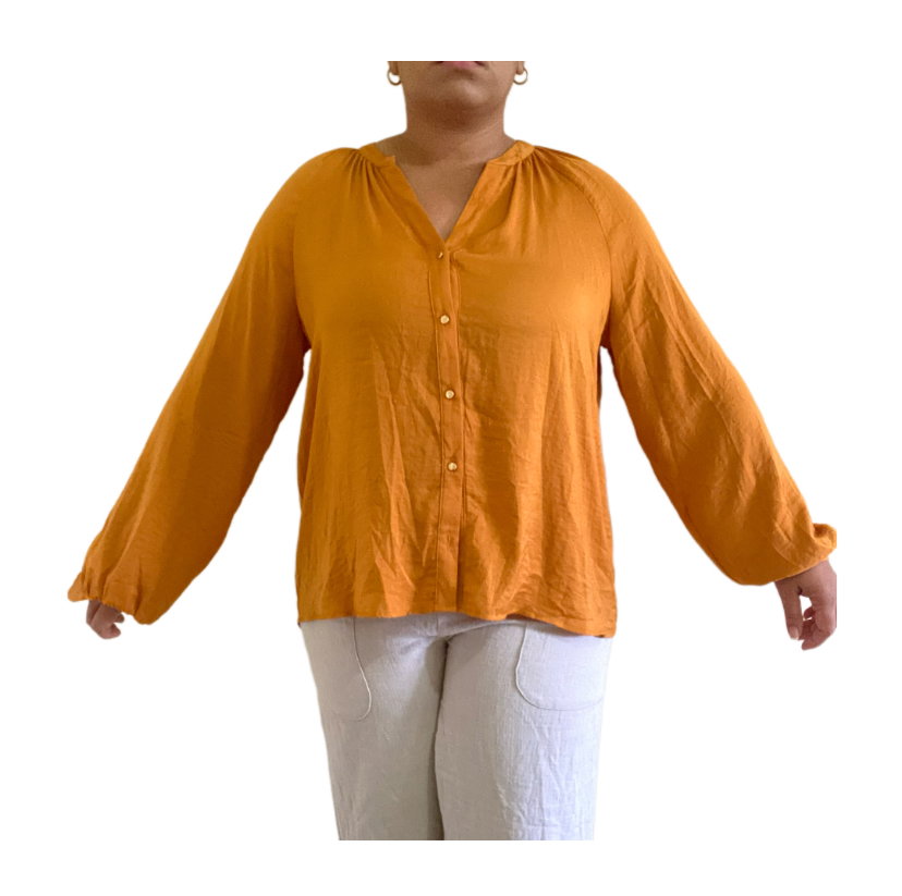 Long Sleeved Orange Blouse_0
