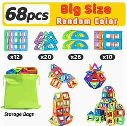 Magnetic Building Blocks, Large STEM Construction Toy Set.