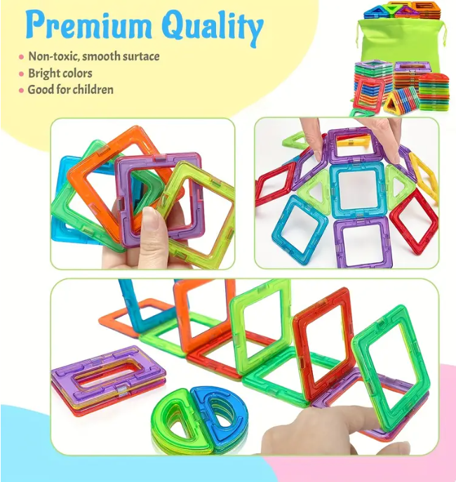 Magnetic Building Blocks, Large STEM Construction Toy Set._7