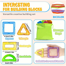 Magnetic Building Blocks, Large STEM Construction Toy Set.