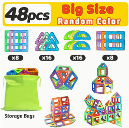 Magnetic Building Blocks, Large STEM Construction Toy Set.