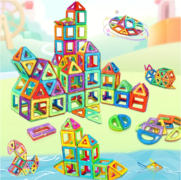 Magnetic Building Blocks, Large STEM Construction Toy Set.