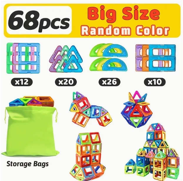 Magnetic Building Blocks, Large STEM Construction Toy Set._10