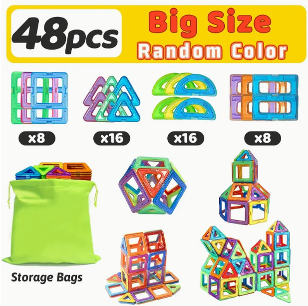 Magnetic Building Blocks, Large STEM Construction Toy Set._11