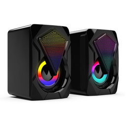 Coluna Gamer X2 RGB para PC, Notebook, Smartphone (cabo P2)